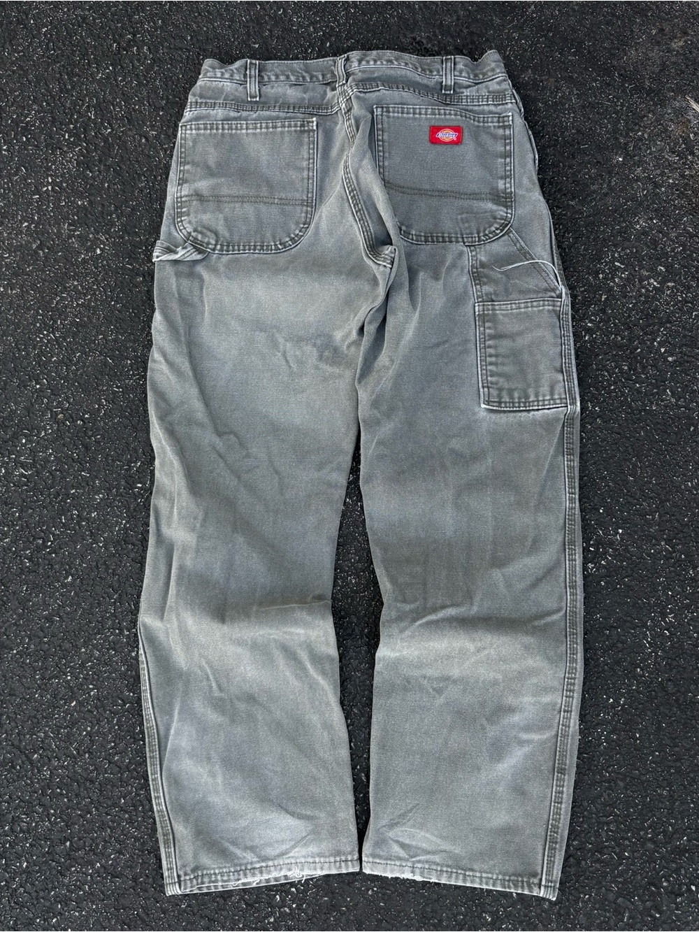 Vintage Dickies Pants Mens 32x30 Carpenter Canvas Y2K Gray Grunge Skate Distress